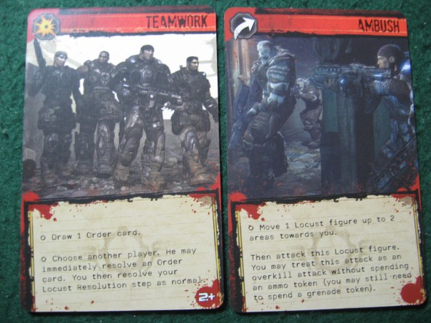 This is an actual pair of order cards that were played ingame, when our heroic leader commanded from behind for us grunts in front to stage an ambush. This was one of the best plays we had all game. This is an actual pair of order cards that were played ingame, when our heroic leader commanded from behind for us grunts in front to stage an ambush. This was one of the best plays we had all game.