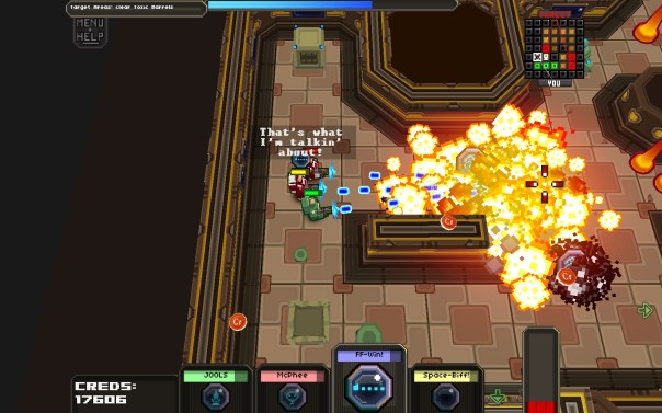 And if you look to the right, you can see the space marines' unique "sixth sense" that alerts them to nearby predators and prey alike—the radar blip.