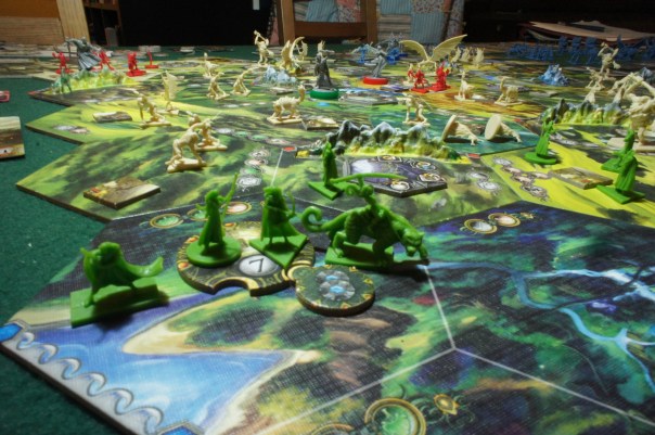 Pieces lying down indicate that they were routed. Routed units generally only reform in the spring.