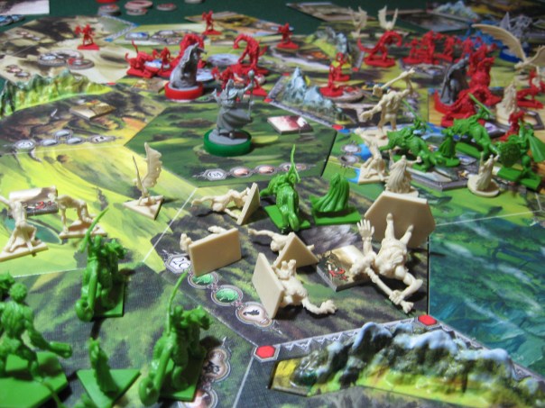 He did this great feat either by gifting them many treasures, or by telling them the tale of how the elves prepared for war, thus putting the creatures into a deep trance (pictured).