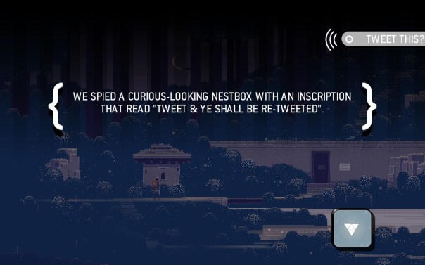 Also an example of the game's modern voice, I suppose.