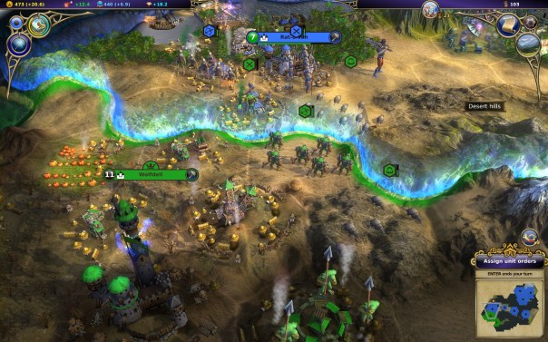 The satellite dish in the top-right is a mana relay thingie. There is no through-the-ages technological growth in this game.