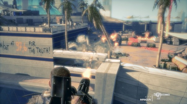 When I saw that you could use the minigun to chop palm trees down, I tried to cut down every palm tree on that rooftop. The game did not acknowledge this moral choice.