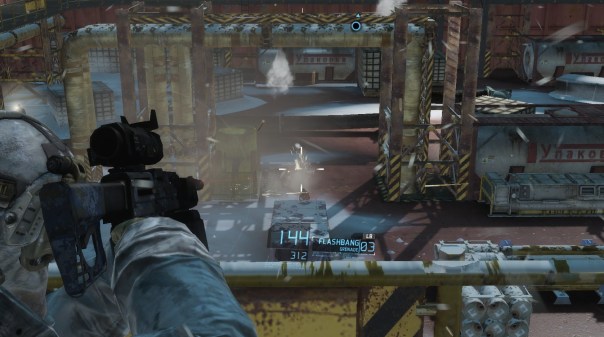 I don't understand why firing your gun would drop your camouflage, but I also don't understand why your camo suit camos your gun too, or why enemies can't see your big blue glowing eyes. I guess the answer is: video game.