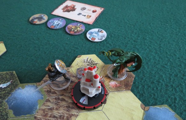 I've already mentioned one of Mage Knight's flaws (it's awful documentation). Now I want to talk about the other thing that bothers me. Although the map and enemies and cards are randomized, there's very little threat to combat. You can see your enemy's strength and gauge it against your own, and as a result you should never (unless you make a dire error in accounting and your friends don't let you take back your move) attack an enemy that will, say, knock you unconscious and cause you to lose a couple turns. Or paralyze you, or deal you a dozen poison damage and thus fill up your deck with wound cards and royally screw up your game for the rest of the night. This isn't *bad*, but if you're thinking of getting Mage Knight, you need to know this: it's first and foremost a puzzle game. There are no die rolls, none of the thrill that comes from chance, and very little risk. It's still great fun, but I believe it could have benefitted from a little more danger. I've already mentioned one of Mage Knight's flaws (it's awful documentation). Now I want to talk about the other thing that bothers me. Although the map and enemies and cards are randomized, there's very little threat to combat. You can see your enemy's strength and gauge it against your own, and as a result you should never (unless you make a dire error in accounting and your friends don't let you take back your move) attack an enemy that will, say, knock you unconscious and cause you to lose a couple turns. Or paralyze you, or deal you a dozen poison damage and thus fill up your deck with wound cards and royally screw up your game for the rest of the night. This isn't *bad*, but if you're thinking of getting Mage Knight, you need to know this: it's first and foremost a puzzle game. There are no die rolls, none of the thrill that comes from chance, and very little risk. It's still great fun, but I believe it could have benefitted from a little more danger.