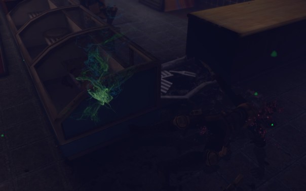 The one consolation is that the dish dispenser, which had so confounded her in her last moments, is also vaporized. The one consolation is that the dish dispenser, which had so confounded her in her last moments, is also vaporized.