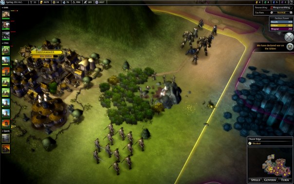 That thing in the middle is a troll lair. Once you have the appropriate research, you can build over those to recruit special units. In this case, trolls.