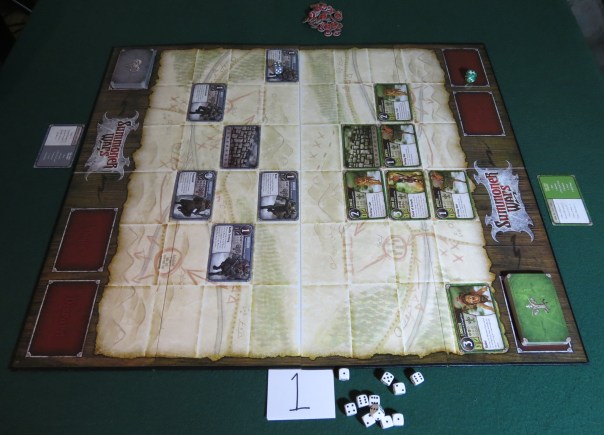 While we set the game up, Somerset kicked over an open glass bottle of Trader Joe's Orange Soda. Swear Count: 1.