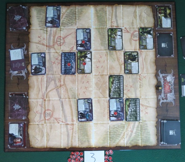 Somerset has made one early mistake in her positioning of Ret-Talus, but otherwise our forces are about evenly matched and marshaled. Somerset has made one early mistake in her positioning of Ret-Talus, but otherwise our forces are about evenly matched and marshaled.