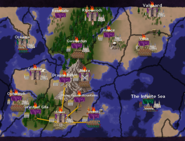 Remember, this map wraps around. Oceania and the Infinite Sea are connected.