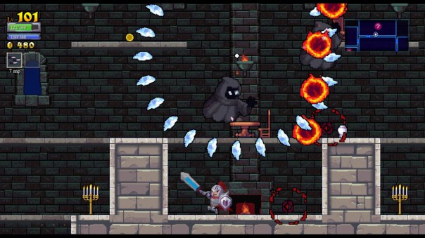 Reason To Buy Rogue Legacy #1: It was so exciting that I didn't take any pics during the action, so this single action shot was stolen from the Steam gallery.