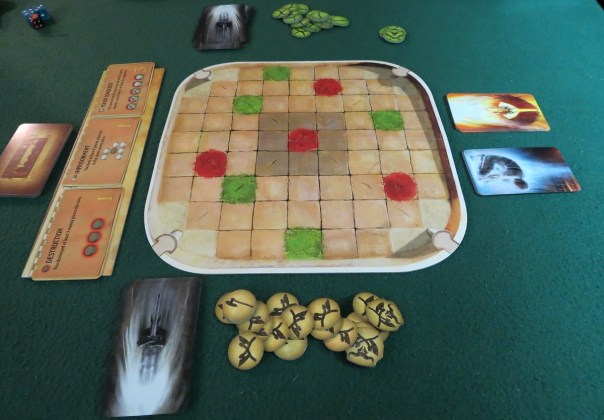 Both the red *and* the green splotches are blood.