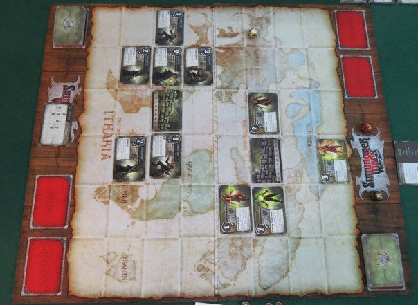 This might not have been the most visually arresting matchup. While the Cultist, Harbinger, and Immortal Elien are a lighter shade of green, that Warrior blends with the Swamp Mercs a little too well.