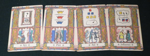 Second from the left is the BULLSHIT card. Because it gives you a follower in any faction of your choice at the end of the game. Which is BULLSHIT.