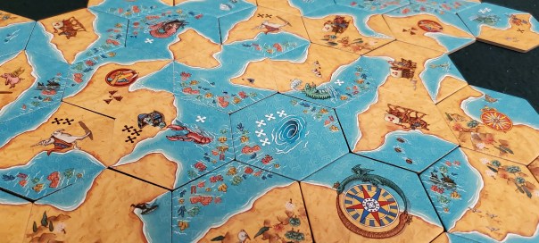 Also, although it would have made the game kind of terrible, I wouldn't have dinged it for including weird edge cases, like "if two lobsters are ever placed next to a knight, the sea player wins unless the next tile includes a basilisk." Go full weird on me, designers.