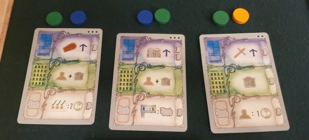 Not pictured: Geoff complaining because somebody took the wild orange disc before his turn, and then before my turn he flipped up a card with another orange.