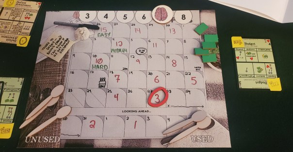 Bonus points for best punch-outs. Spoons, money rectangles, and that uneven marker circle for the current date. Love it. Best production of the year. You heard it here first, Golden Geeks.