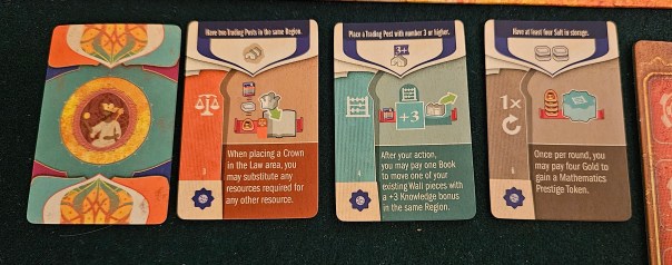 There's a weird problem with these, too, in that it's possible to draw a bunch of complementing cards and have an early advantage, as opposed to someone who draws cards corresponding to four different spheres. Oops.