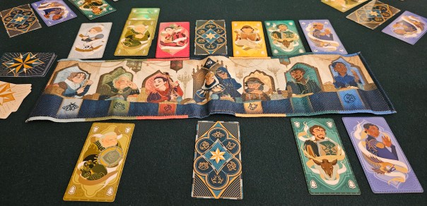 Yes, the mat is wrinkly. I took some pictures with the game under my plexiglass, but, uh, the glare was mighty. Because of the plexiglass, you know.