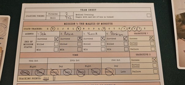 One sheet! For the entire campaign! That covers all the choices-and-consequences stuff! I wish every campaign game were so restrained.