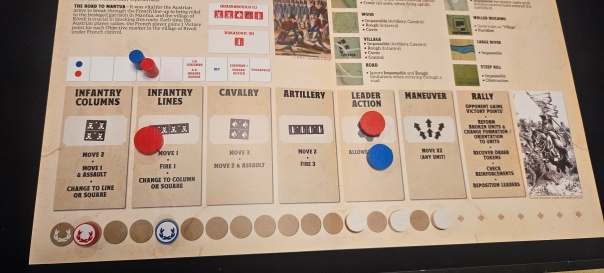 Also the BONE ZONE, where Little Boney himself might ride out to turn the tide of battle but also get tuckered out and remove one of your command discs.