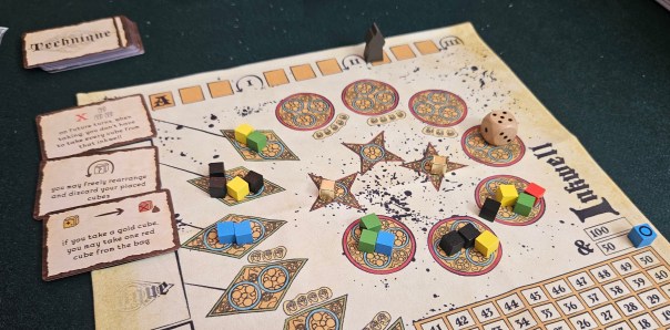 Basically, it's a race to score 100 points before the dumb monk attracts too much attention from the abbot.