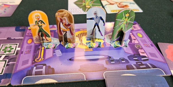 The standees are actually two different villains smooshed together on the same base. It's a neat idea, but I wish you could see them side-by-side instead.