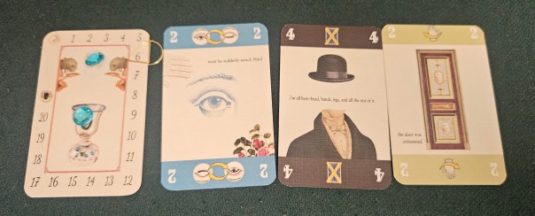 "When you play your card, you must read the H.G. Wells quote," I say to the table, insufferably. "When you play your card, you must read the H.G. Wells quote," I say to the table, insufferably.